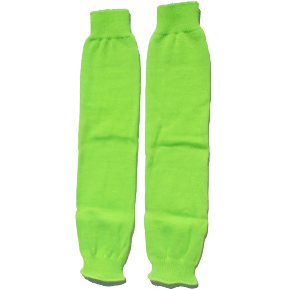 Black Light Receptive Knit Leg Warmers Neon Green - Picture 2 of 2